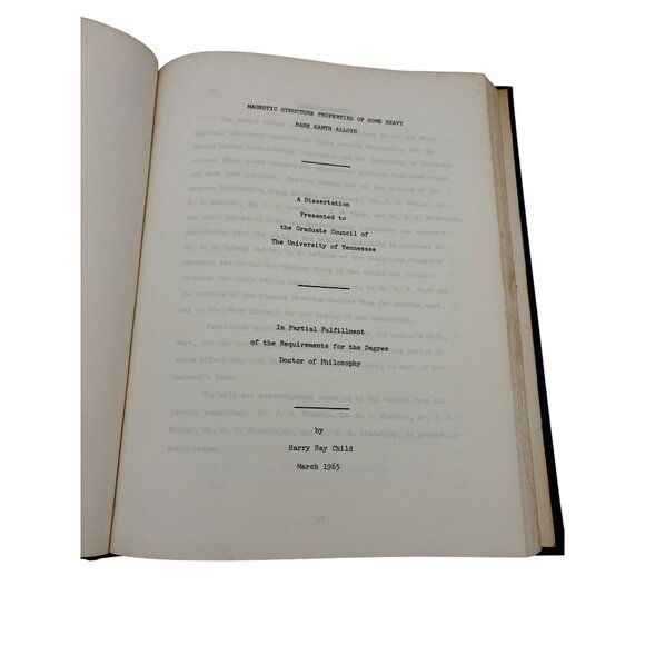 Harry Ray Child Other - 1965 UT Dissertation Magnetic Structure Rare Earth Alloys Harry Child Oak Ridge